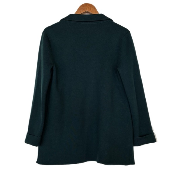 Talbots Forest Green Open Front, Merino Wool Blazer - Picture 3 of 4